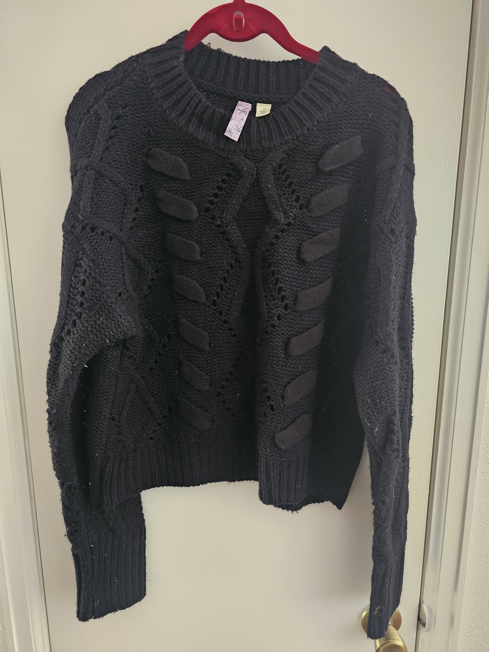 Alya Women’s Black Cable Knit Sweater